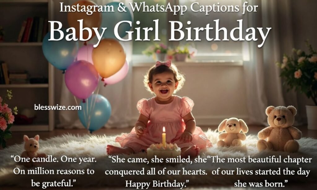 Instagram and WhatsApp Captions for Baby Girl Birthday