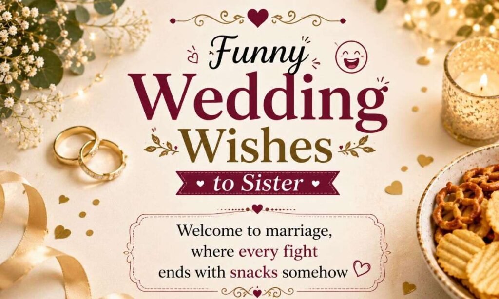 Funny Wedding Wishes to Sister