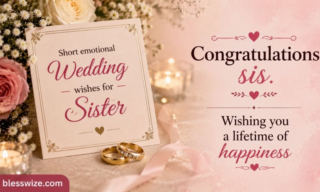 Short emotional wedding wishes for sister
