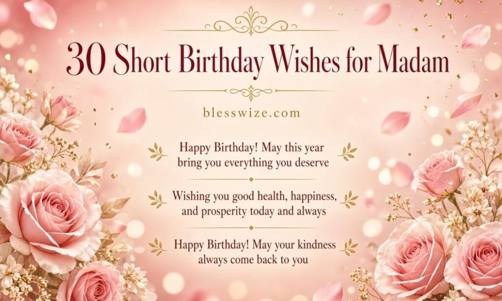 Short Birthday Wishes for Madam